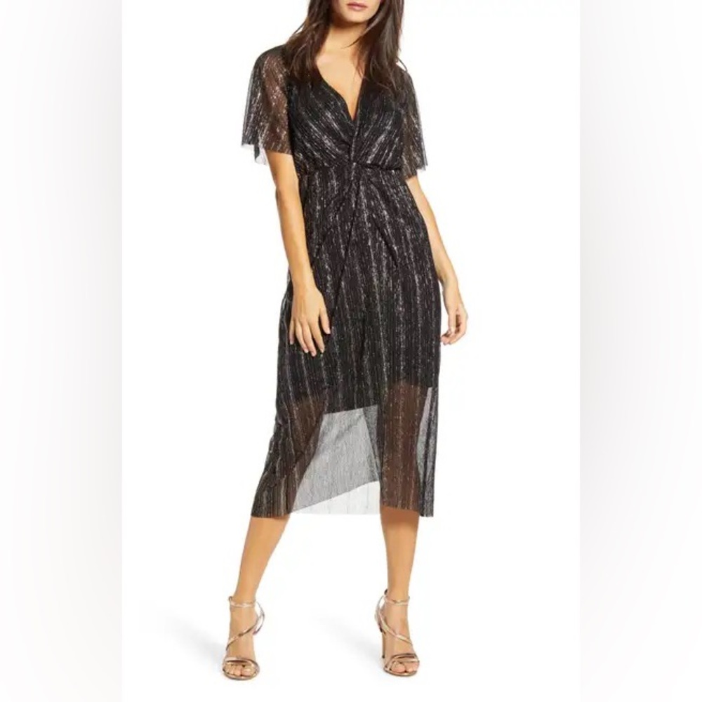 Nordstrom All in Favor Dolman Plisse Midi Dress - Picture 2 of 10